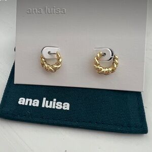 ana luisa gold twisted huggie hoops
